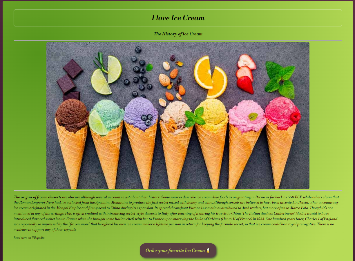 Ice Cream Project